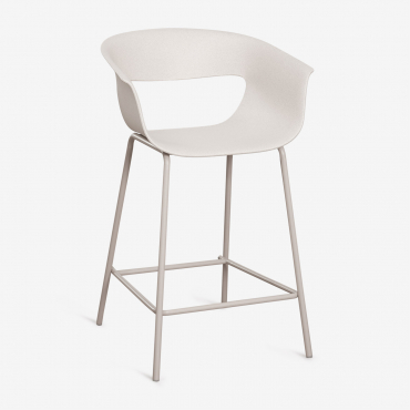 Alanys High Garden Stool In Polypropylene And Steel White Stone & ↑65 Cm - Sklum