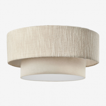Ceiling Lamp Lumira Gardenia White - Beige Linen & Ø55 Cm - Sklum