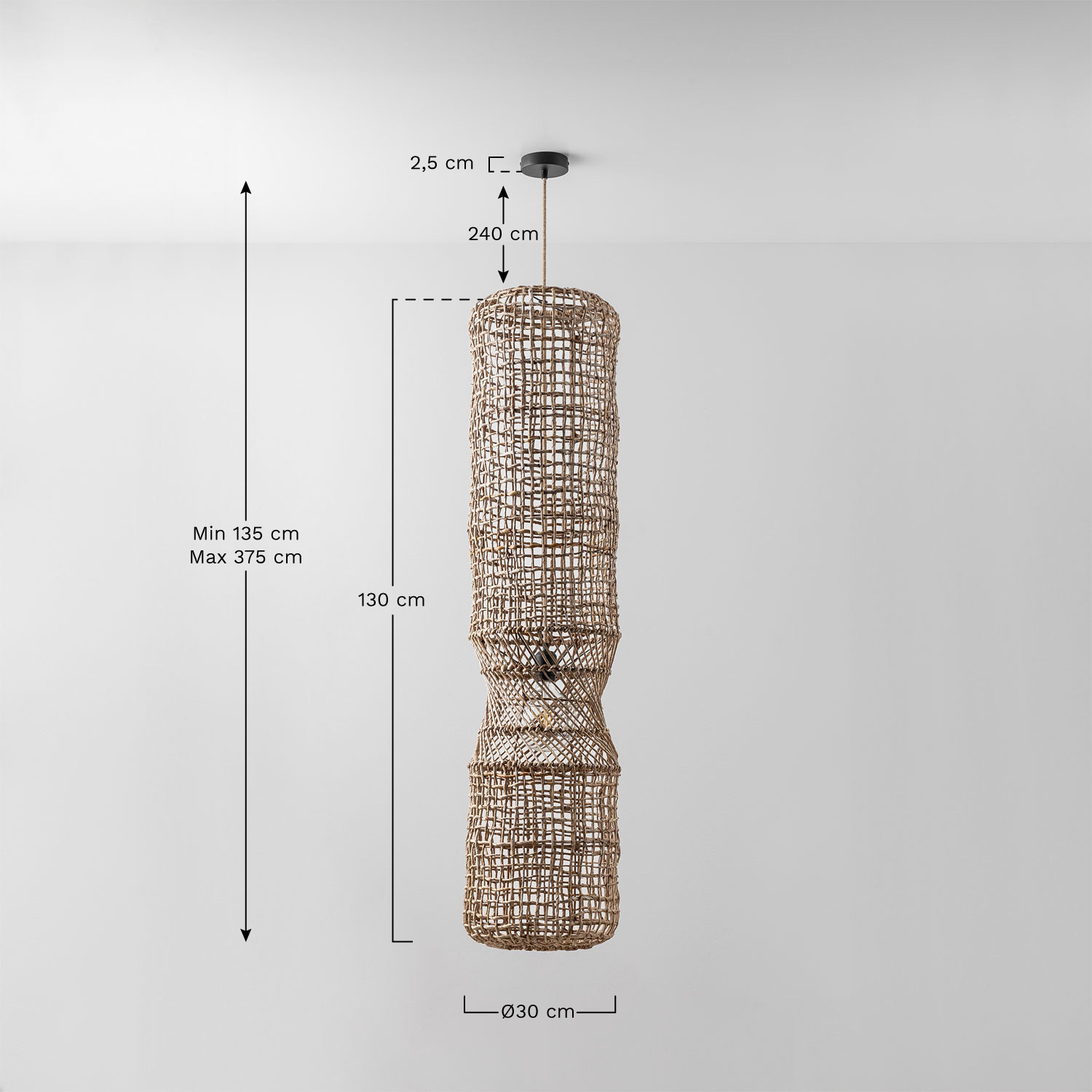 Aleida hanging ceiling lamp for outdoor use, MEASURES