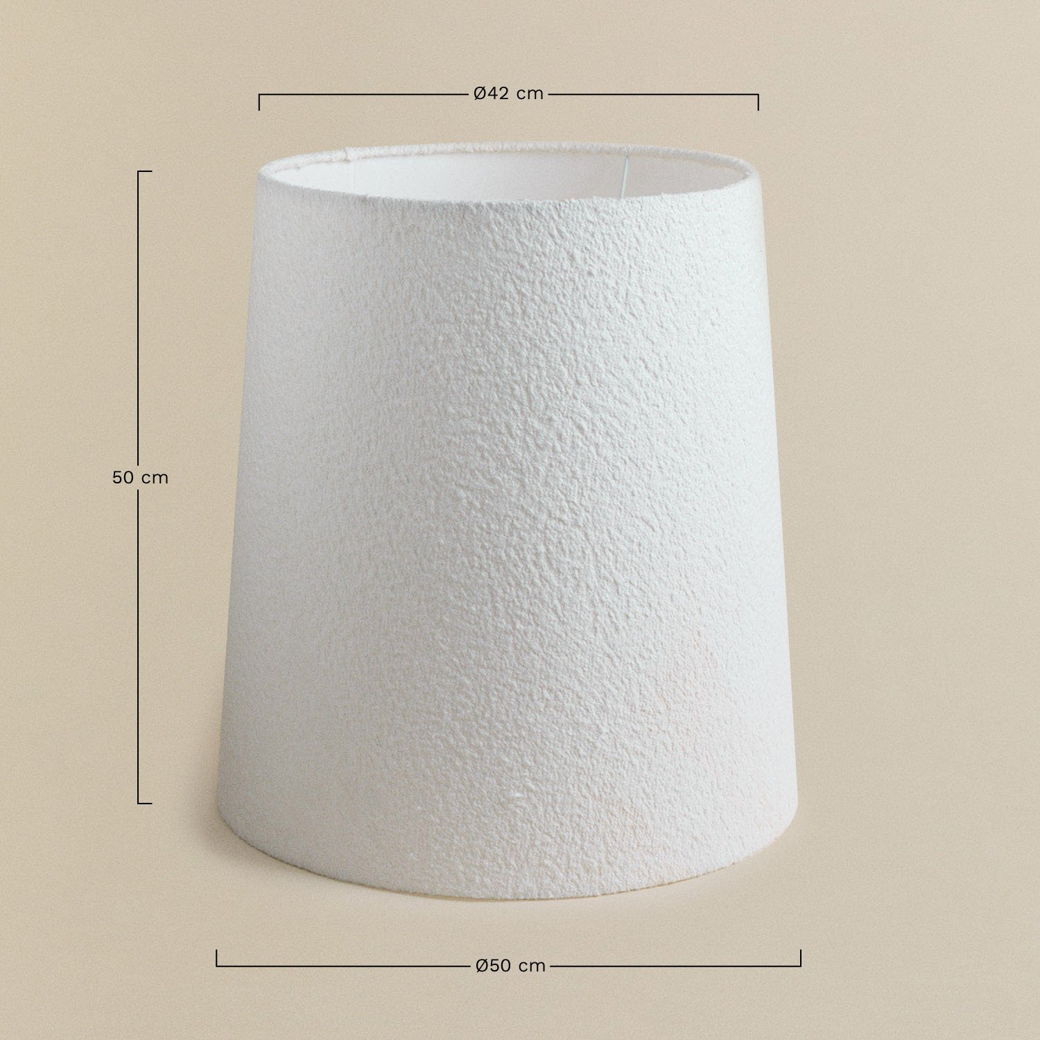 Delmore Bouclé fabric lampshade, MEASURES