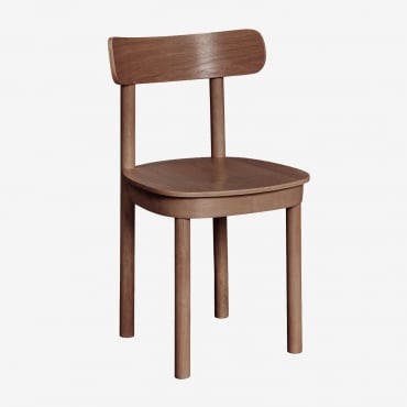 Pack Of 2 Taleri Wooden Dining Chairs Brown Chestnut - Sklum