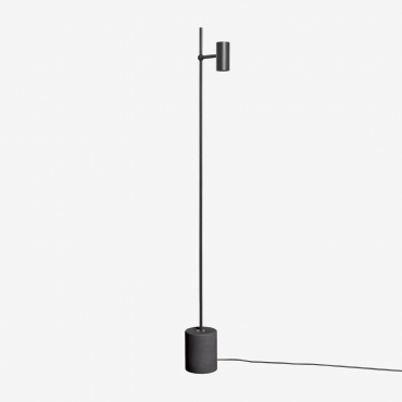 Nevis Adjustable Led Floor Lamp In Aluminum And Concrete Black - Sklum
