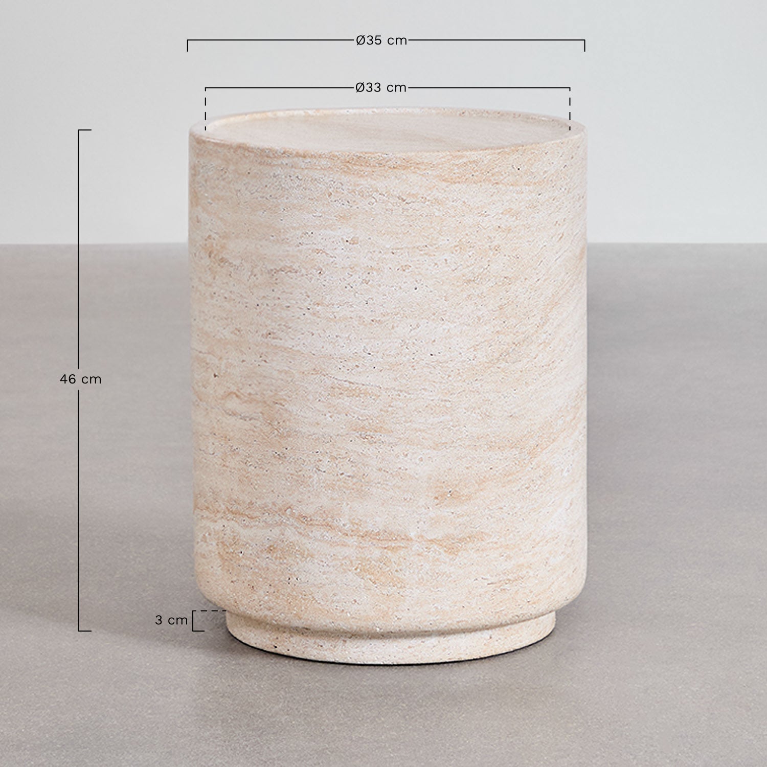 Darwys round Ø35 cm cement garden side table, MEASURES