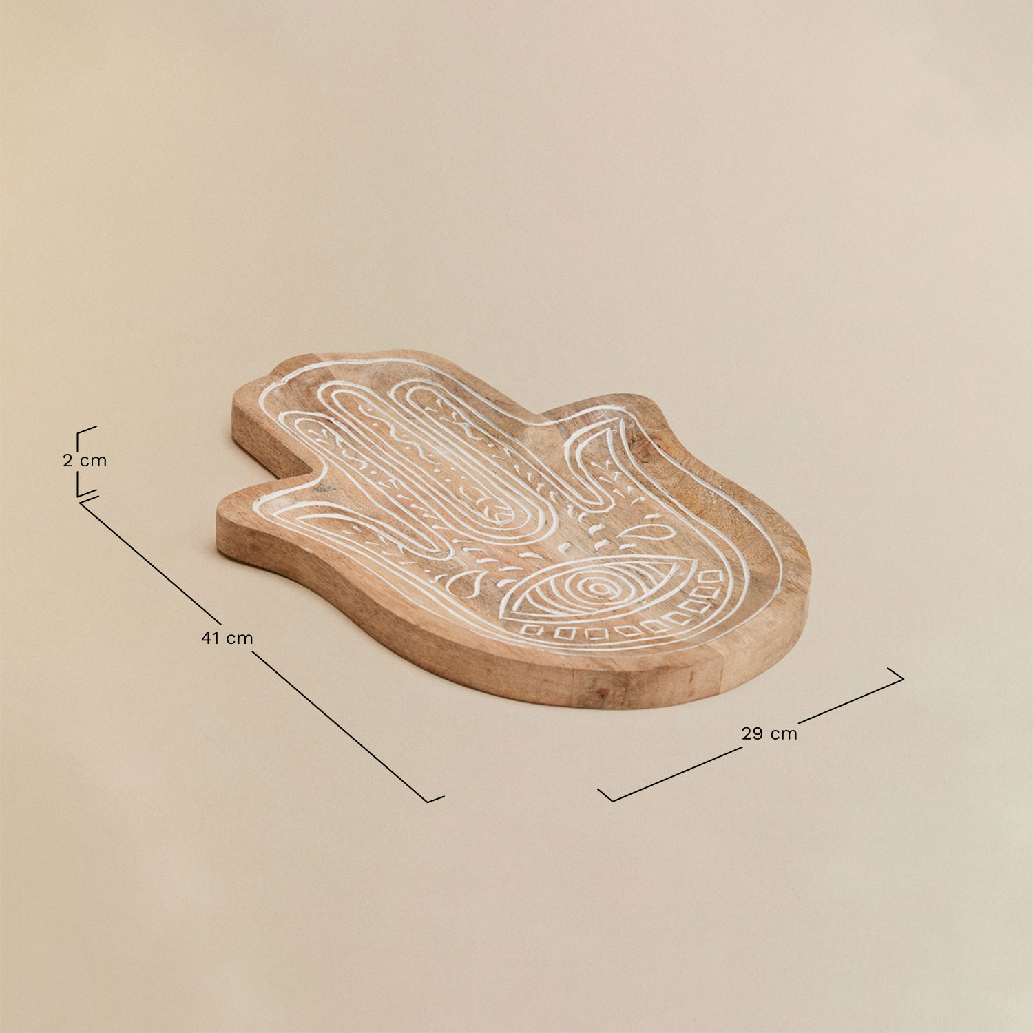 Kaloyan Mango Wood Pocket Tray , MEASURES