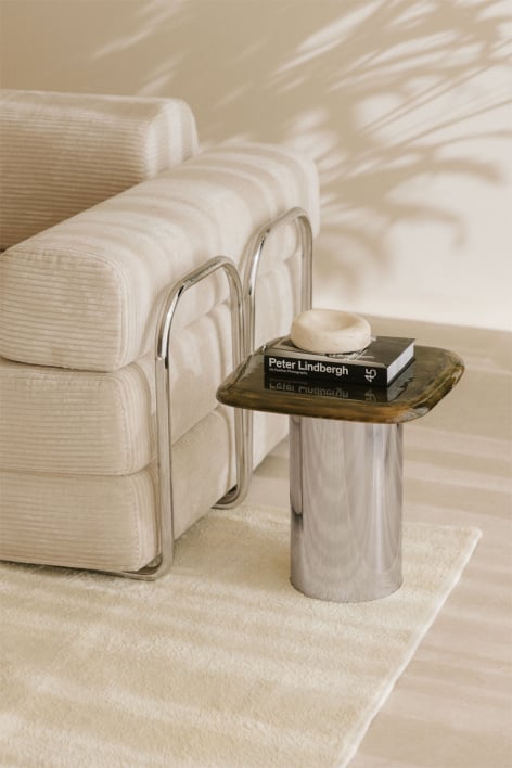 Square side table 40x40 cm Merieines - Light Army Green