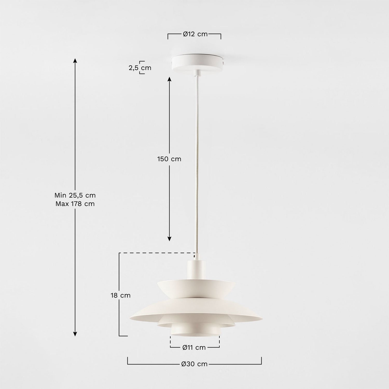 Alicia hanging ceiling lamp in iron, MEASURES