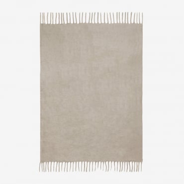 Dorota 150x130 Cm Blanket With Fringes Glaciar Grey - Sklum