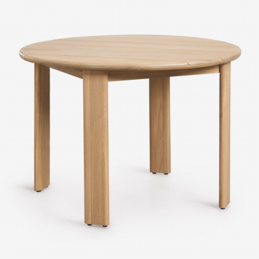Uleno Round Garden Table Ø110 Cm In Acacia Wood Light Brown Acacia - Sklum