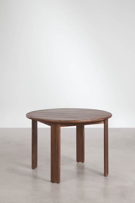 Round dining table Ø110 cm in Uleno acacia wood - Dark Acacia Brown
