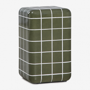 Eleonor Square Side Table 30x30 Cm In Cement And Fiberglass Ether Green - Sklum