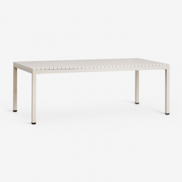 Rectangular Dining Table 210x100 Cm In Marti Aluminum Tapioca Beige - Sklum