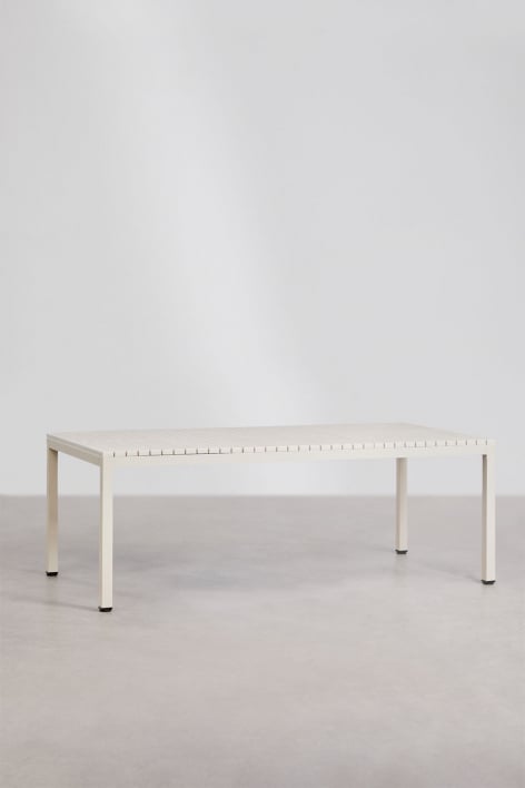 Rectangular dining table 210x100 cm in Marti aluminum - Tapioca Beige