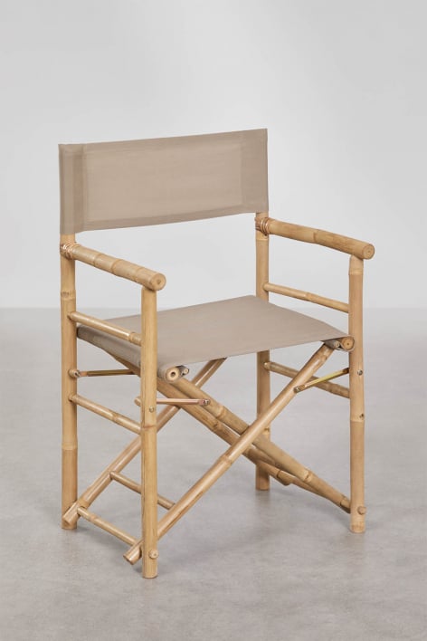 Woody bamboo folding garden director chair - Moka Brown