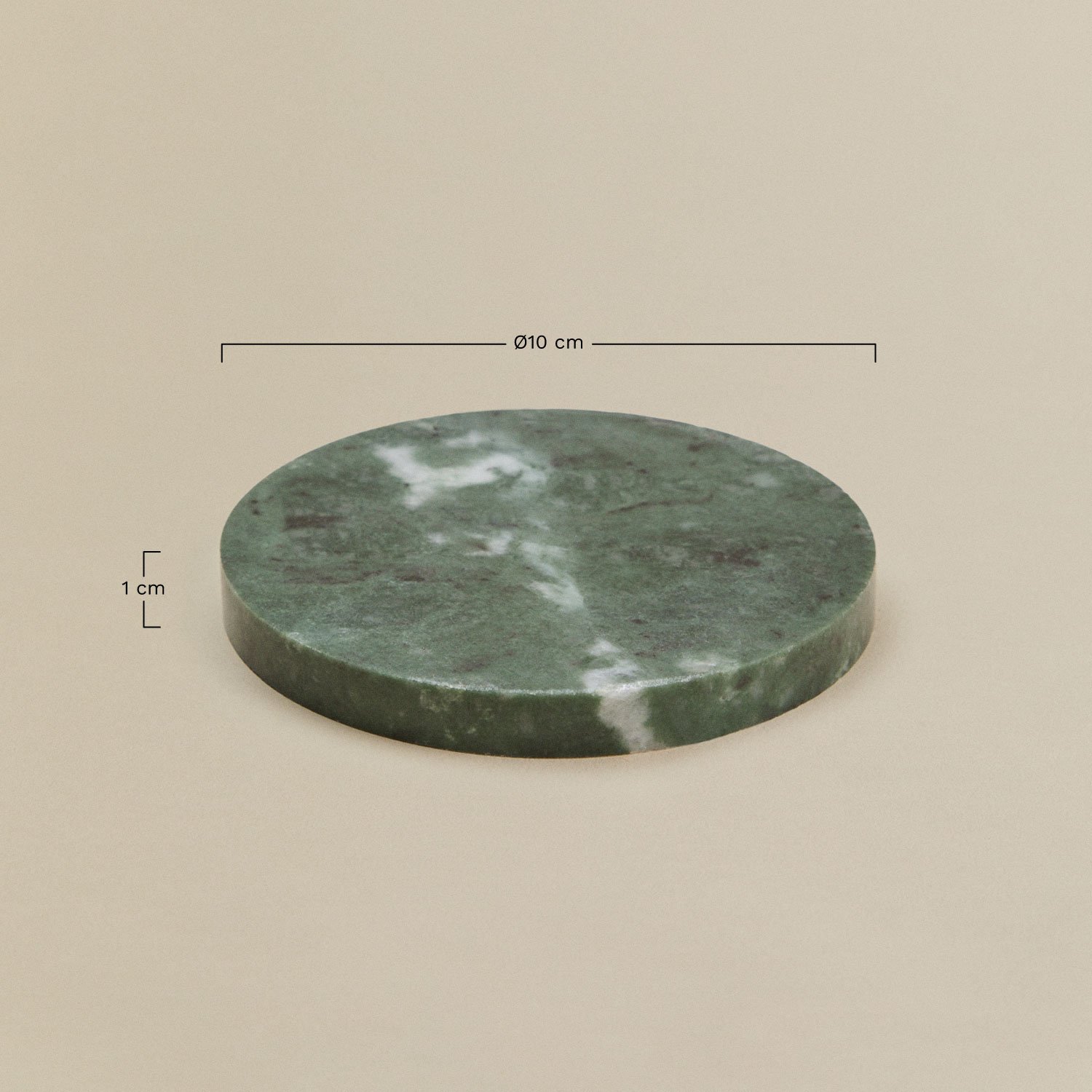 Set of 4 round coasters Ø10 cm in Valtris marble, MEASURES