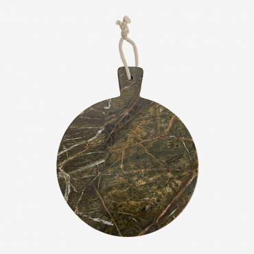 Round Serving Board Ø20 Cm In Marble Calven Green Marble Forest - Sklum