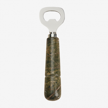 Calven Marble And Steel Bottle Opener Green Marble Forest - Sklum