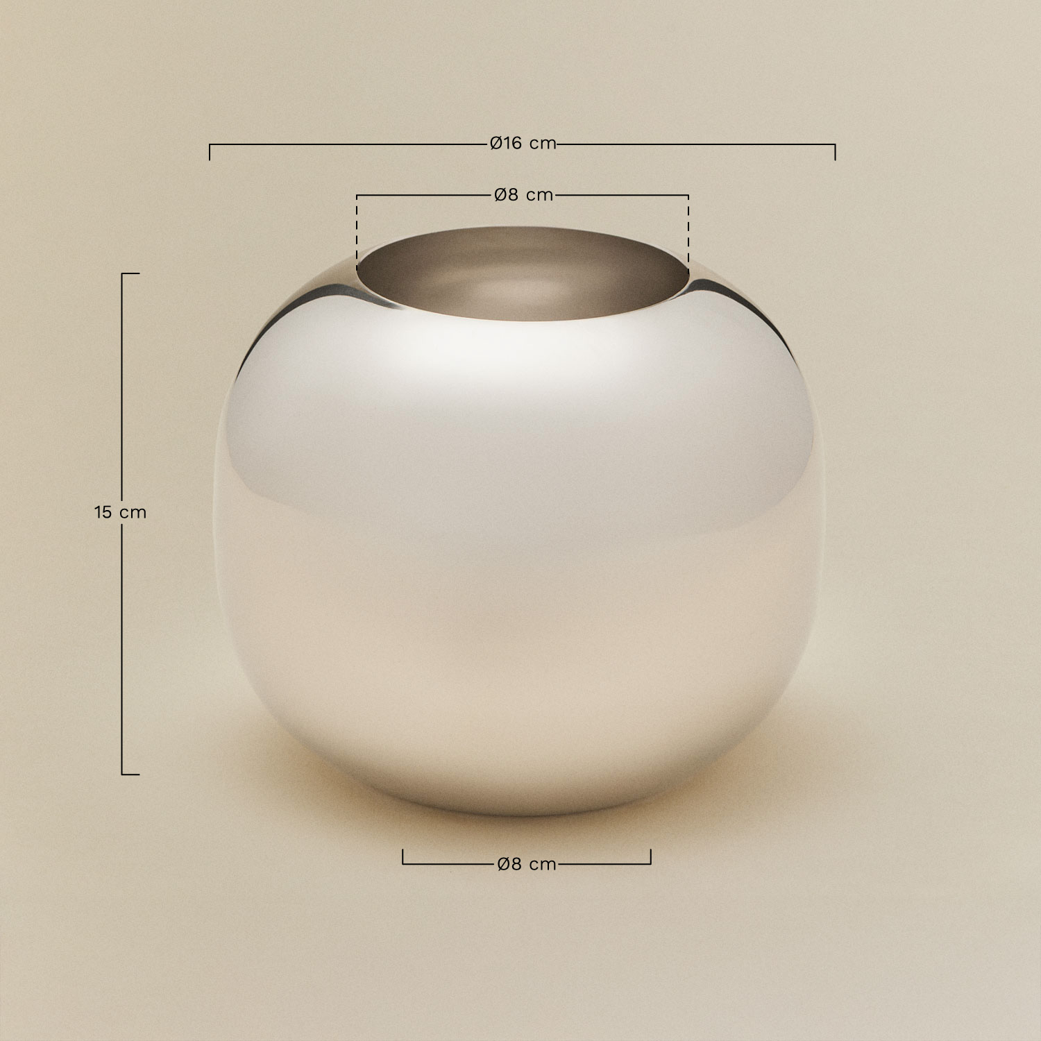 Brania steel vase, MEASURES