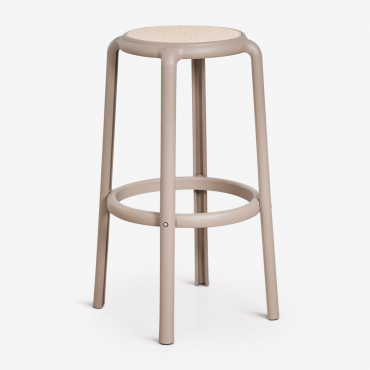 Omara Polypropylene High Garden Stool Moka Brown & ↑75 Cm - Sklum