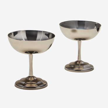 Morrow 20 Cl Stainless Steel Cocktail Glass Set Of 2 Stainless Steel - Sklum