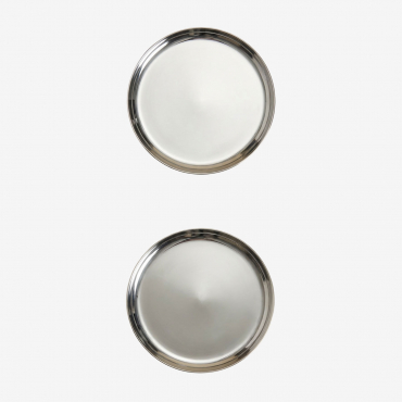 Pack Of 2 Flat Plates Ø15 Cm In Stainless Steel Lorne Stainless Steel - Sklum