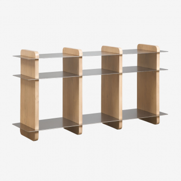 Tokyo 150x40 Cm Shelf In Mango Wood And Steel Mango Wood - Sklum