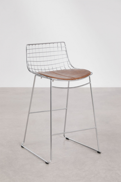 Pack of 4 high stools with steel backrest Renee