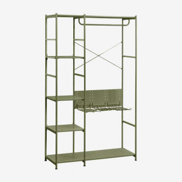 Elviah Iron Open Wardrobe Deep Olive Green - Sklum