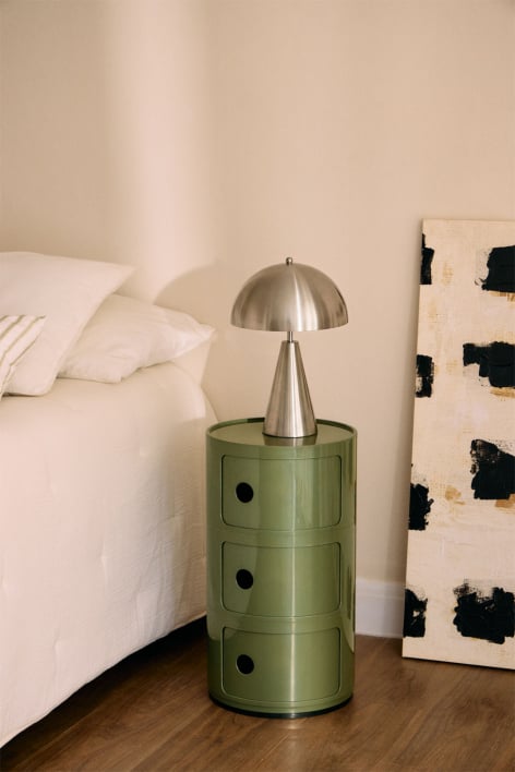 Round bedside table Ø30 cm with shelves Babel - Deep Olive Green 