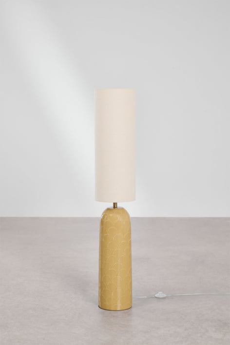 Macarena ceramic and linen floor lamp - Brown Sand