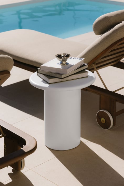 Namara cement round garden side table, Ø45 cm