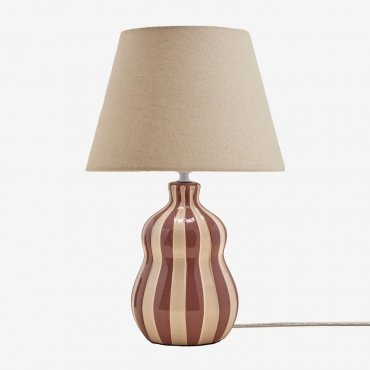 Jolira Ceramic And Linen Table Lamp ↑40 Cm Terracota - Sklum