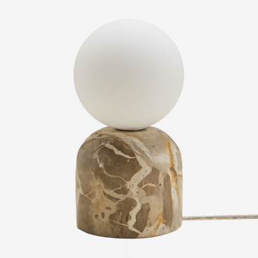 Tumkur Natural Stone Table Lamp Beige Marble Panther - Sklum