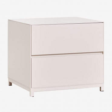 Pack Of 2 Rectangular 50x45 Bedside Tables In Kivora Mdf Gardenia White - Sklum