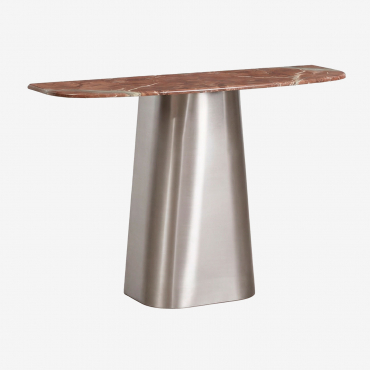 Moreila 120x40 Cm Natural Stone And Stainless Steel Hallway Console Table Red Marble Chigan - Sklum