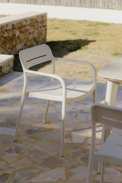 Stackable garden chair with polypropylene armrests Graneli