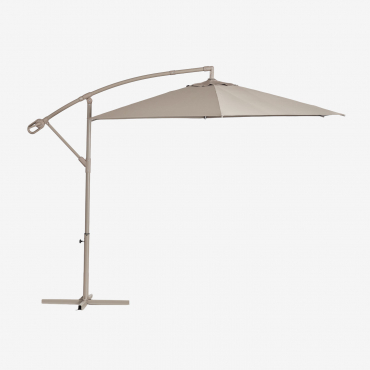 Parasol Ø295 Cm In Fabric And Steel Salina Moka Brown - Sklum