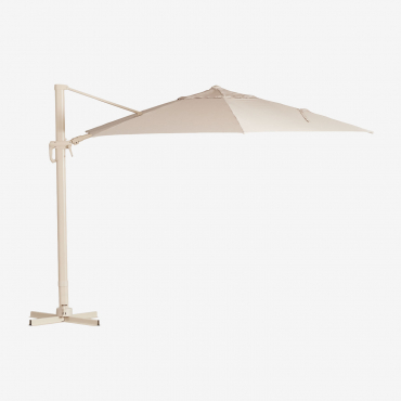 290 Cm Parasol In Fabric And Aluminum Cannes Tapioca Beige - Sklum