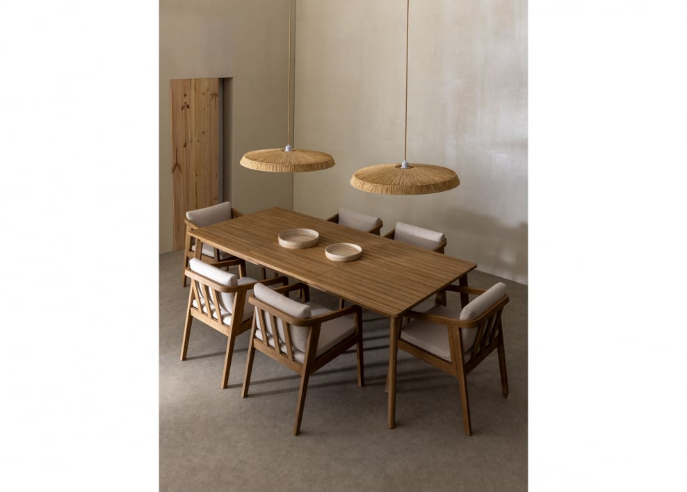 Rectangular dining table in acacia wood Kaela - Light Brown Acacia