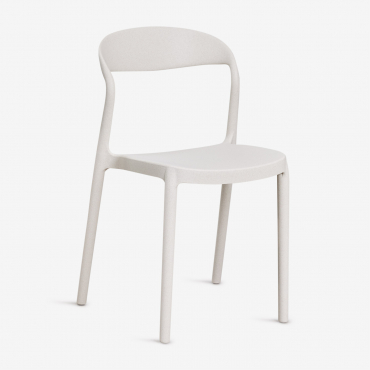 Pack Of 2 Stackable Brenza Polypropylene Garden Chairs White Stone - Sklum