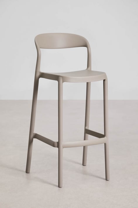 Stackable high garden stool in polypropylene Brenza - Moka Brown