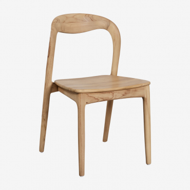 Varmus Teak Wood Dining Chair Light Teak Wood - Sklum