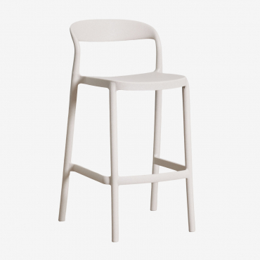 Stackable High Stool In Polypropylene Brenza White Stone & ↑65 Cm - Sklum