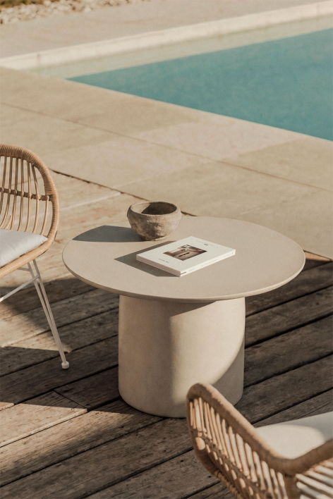 Round Ø75 cm Layana cement garden coffee table