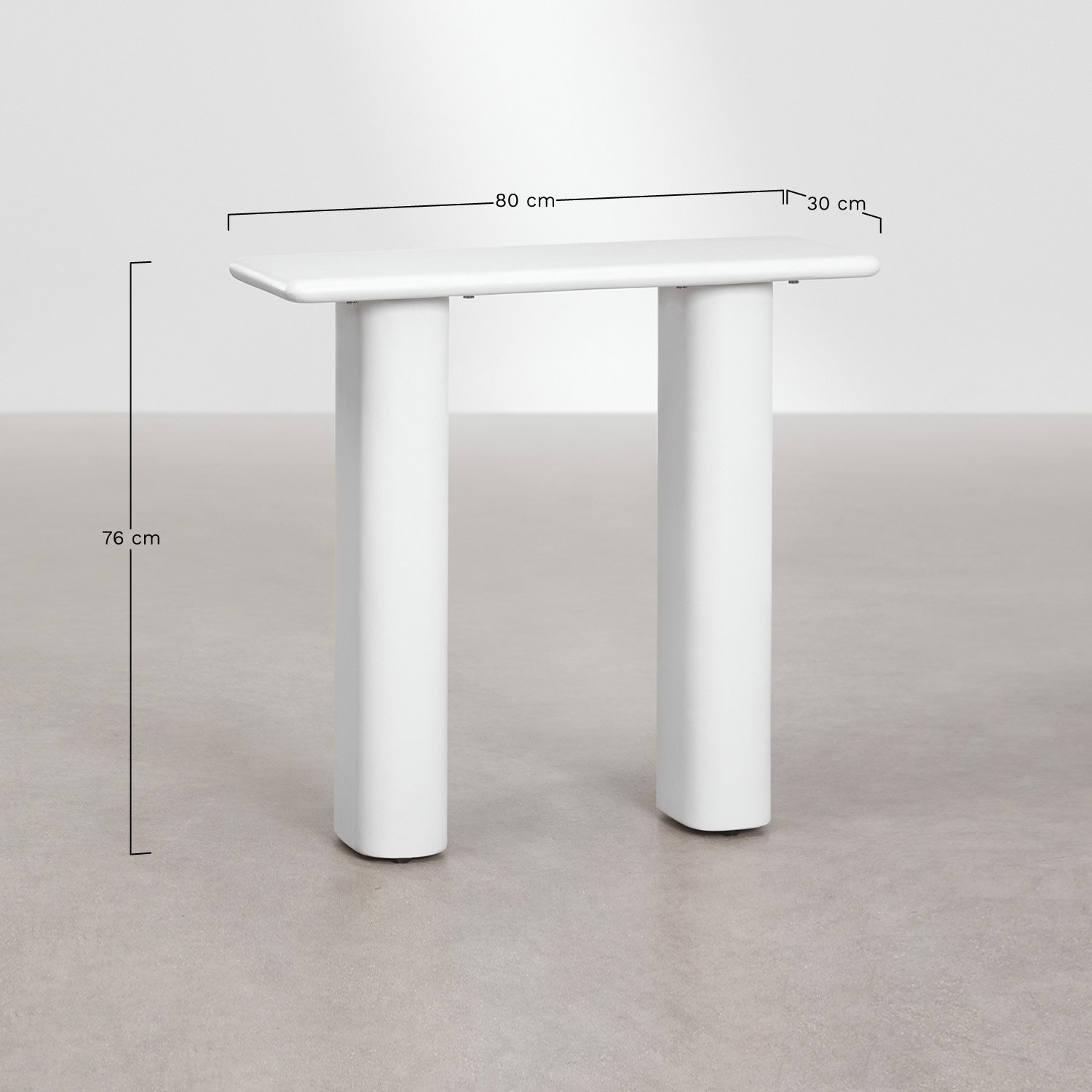 Rectangular outdoor console 80x30 cm in Tiena cement, MEASURES