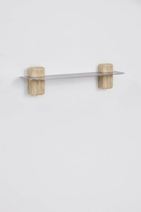 Serbian stainless steel bathroom wall shelf - Travertine
