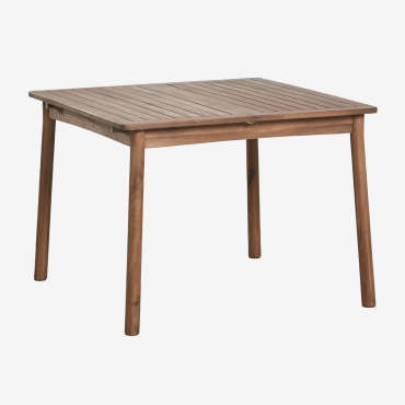 Acacia Wood Karvia Extendable Garden Table 100-160x100 Cm Acacia Brown - Sklum