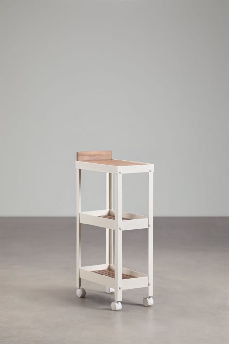 Modular outdoor kitchen cart in acacia wood and aluminum Reggie