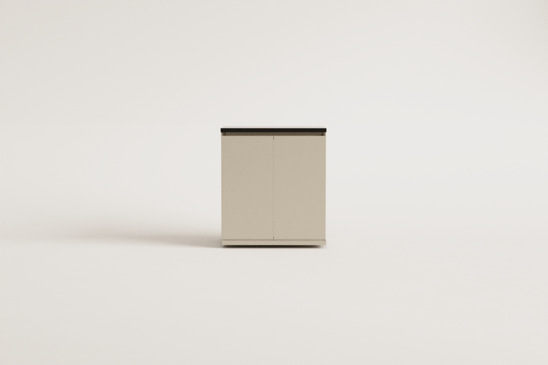 Outdoor modular kitchen storage module in Rivana steel