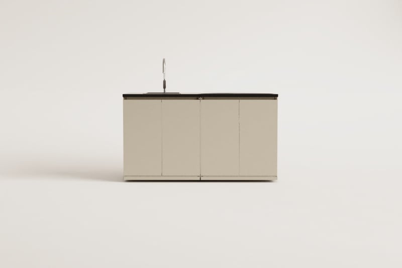 Rivana 2-piece outdoor modular kitchen with sink and steel storage