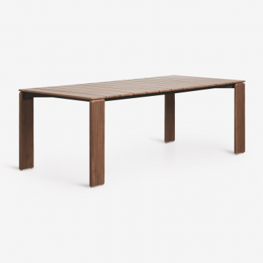 Rectangular Garden Table 220x100 Cm In Kandroa Acacia Wood Dark Acacia Brown - Sklum